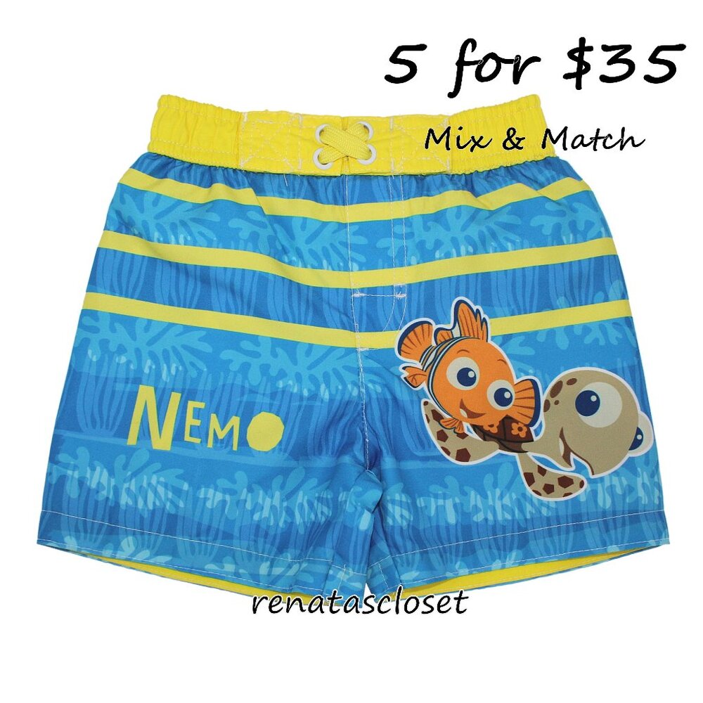 Dreamwave Baby Boys' Finding Nemo Licensed Graphic-Printed Swim Trunks NWT